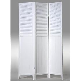 White 3 Panel Shutter Door Room Divider by The Furniture Cove