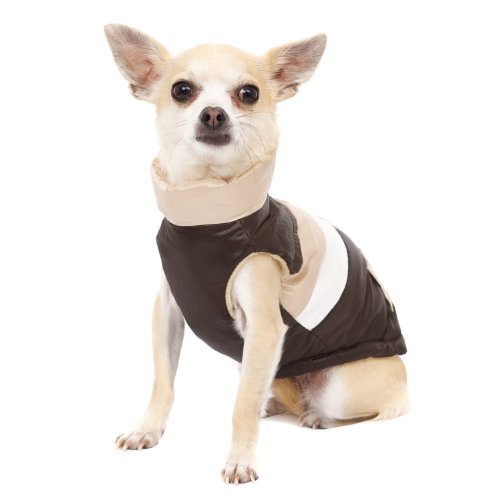 UrbanPup Brown Quilted Gilet Small Dog Body Length 10 25cm Mabel D