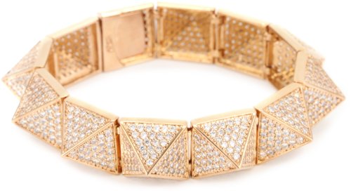 Deal nOir “Tapers and Spikes” Rose Gold Full Pave Pyramid Bracelet Guides