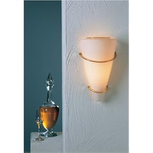Holtkoetter 2969 AB SW Halogen Single Light Wall Sconce, Antique Brass with Satin White...