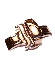20mm Stainless Steel Rose Gold Butterfly Deployment Clasp Buckle with Push Button #P39
