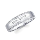 14K Gold Diamond Engagement Wedding Men Ring, Diamond Accents Ring (0.06ct GH, SI)