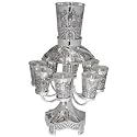 Jerusalem 9 cup Pewter Kiddush Wine Fountain Centerpiece
