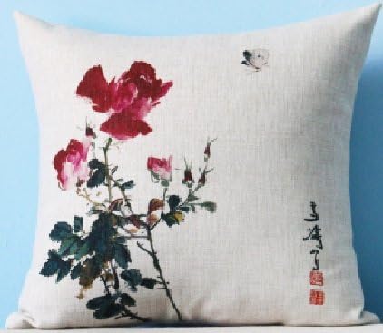 Cutelife 2024 - Cotton Linen Decorative Throw Pillow Cover -China Rose