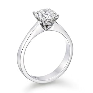 Solitaire Diamond Ring 1 ct, E Color, SI2 Clarity, GIA Certified, Round Cut, in 14K Gold / White