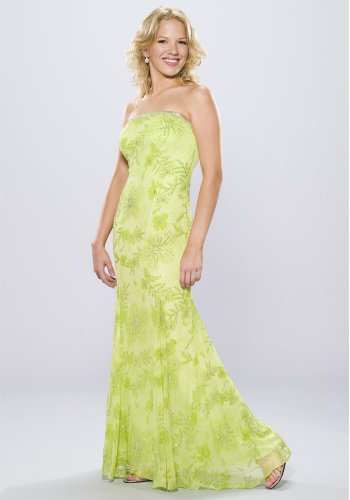 Formal Evening Gown. Beaded Dress for Prom - Party Dress by Sean Collection (50266) Lime Silver