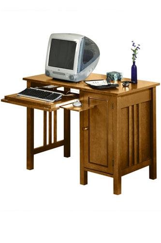 Mission Computer Desk W/door Standard Honey