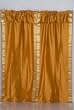 Pair Mustard sari curtains with attached valance
