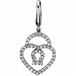 Diamond Heart Locket Shape Charm