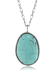 Jill Alberts Turquoise and White Sapphire Pendant Necklace