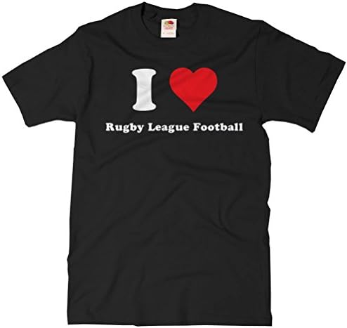 ShirtScope Adult I Heart Rugby league football T-shirt - I Love Rugby league football Tee Small Black