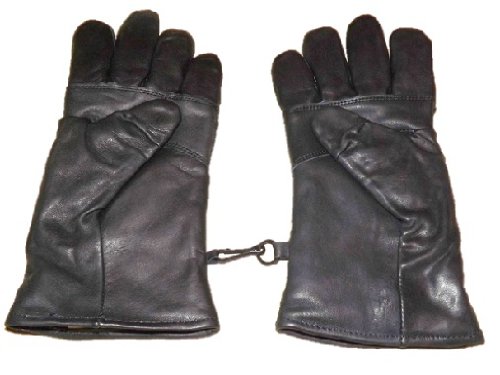 Leather Gloves, Black. Us Army Issued. Int. Cold-wet Weather Brand New On Sale