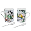 Alice In Wonderland Mug Set of 2 with Stir Spoons