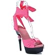 Penthouse Women's PH673-CELESTE, 6" Unit with 2" Platform. Satin Ankle Wrap Sandal.