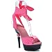 Penthouse Women's PH673-CELESTE, 6" Unit with 2" Platform. Satin Ankle Wrap Sandal.