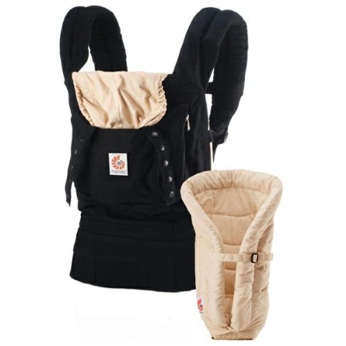 ERGObaby Original Bundle of Joy Carrier and Infant Insert, Black/Camel