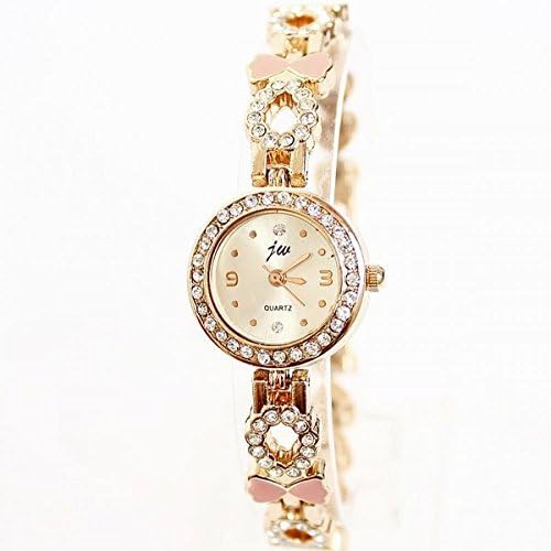 SunShine Day Relogios Freeshipping Luxury Fashion Gold Women Pink White Bowknot Wristwatch Rhinestone Bracelet Jelly Watch Reloj Mujer