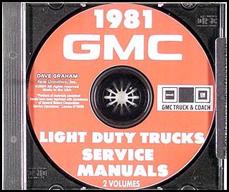 CD 1981 GMC 1500-3500 Truck Repair Shop Manual Pickup Jimmy Suburban Van FC