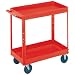 Equipto 147D-RD Heavy Duty Stock Cart with 2 Trays, 800lbs Capacity, 30" L x 16" W x 3" D, Textured Red