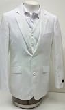 New Mens Three Piece Two Button Single Breasted White Dress Suit - Jacket, Pants, and Vest