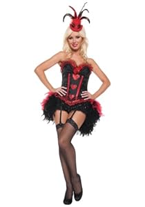 Mystery House Cabaret Showgirl Costume, Black, Small