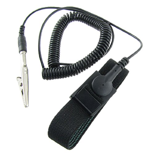 Anti Static Ground Wrist Strap Band Black PC Repair w Alligator Clip