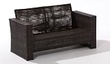 Rattan Möbel Lounge MONTE CARLO 2ER SOFA braun Leder-Look style= Rattan Möbel Lounge MONTE CARLO 2ER SOFA braun Leder-Look