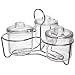 Carlisle 457307 Glass Caddy with 3 J-Jars & Lids, Clear