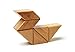 6 Piece Tegu Pocket Pouch Prism Magnetic Wooden Block Set, Mahogany