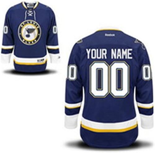 SuJe Men's St. Louis Blues Custom Premier Jersey Alternate Navy Blue Size M-3XL