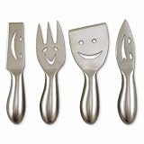 4 Piece Smiley Face Cheese Knife Set
