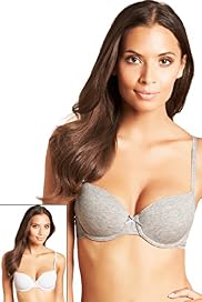 2 Pack Cotton Rich Padded Underwired A-DD Bras