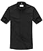 IvyRobes Men's Tab-Collar Short Sleeves Clergy Shirt Black Size S-XXL