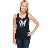 Milwaukee Brewers Women's Nike Navy Ribbed Team Logo Tank Top