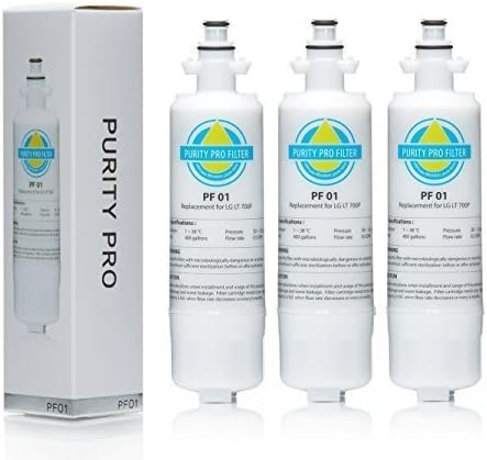3 X Purity Pro PF01 Replacement Filter for LG LT700P, ADQ36006101, ADQ36006102, Kenmore 46-9690 and 9690