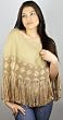 Handmade Thin Wool Poncho with Hand-braided Decorative Ribbon Border (Classic Fringes/women Medium and Large) Handmade Thin Wool Poncho with Hand-braided Decorative Ribbon Border (Classic Fringes/women Medium and Large)
