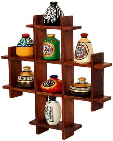 Indikala Indian Handmade Indian Handmade Decoration Stand Eight Elegant Pots