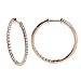 18k Rose Gold Prong-Set Diamond Hoop Earrings (1/2 title=