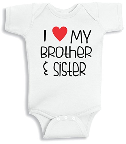 Lil Shirts I Love My Brother and Sister baby Bodysuit