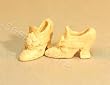 Dollhouse Miniature Pair of Cream Vintage Ladies Shoes