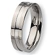 Polished Grooved Titanium Ring (6.0 mm) - Sizes 6-13