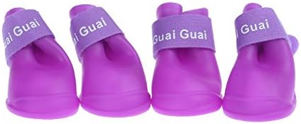 Fairy Tale Yumi For Puppy Pet Dog Rain Snow shoses Booties Candy Fahion Waterproof Avoiding Snow Rain Dog shoes (Purple） (Purple, S)