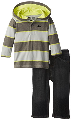Quiksilver Baby-Boys Infant Gray Stripes Hoody with Jeans