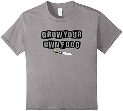 Kids Grow Your Own Food Urban Gardening T Shirt 8 Slate