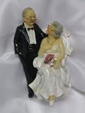 Brautpaar Senioren zum Hochzeitstag, stehend/sitzend, Polystone