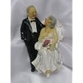 Brautpaar Senioren zum Hochzeitstag, stehend/sitzend, Polystone