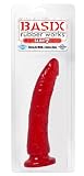 Basix Rubber Works Slim 7-Inch Dong with Suction Cup, Red