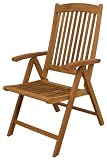 SeaTeak Avalon Folding Multi-Position Deck Chair with Arms, Oiled Finish