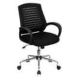 Mid-Back Open Air Mesh Computer Chair in Black