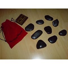 Wellness: hei�e Steine, HOT STONES, Samtbeutel mit 9 Steinen und Anleitung